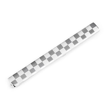 Stainless Steel Checkered Tie Bar