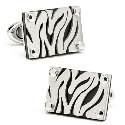 Stainless Steel Cutout Overlay Cufflinks