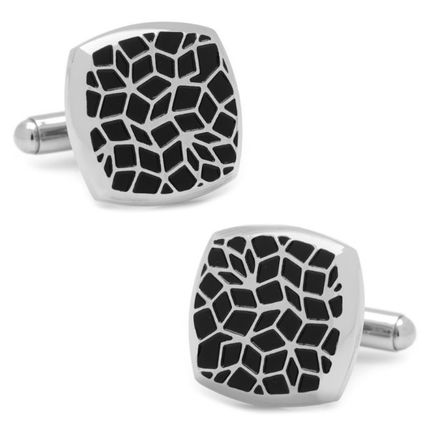 Stainless Steel Geometric Cell Cufflinks