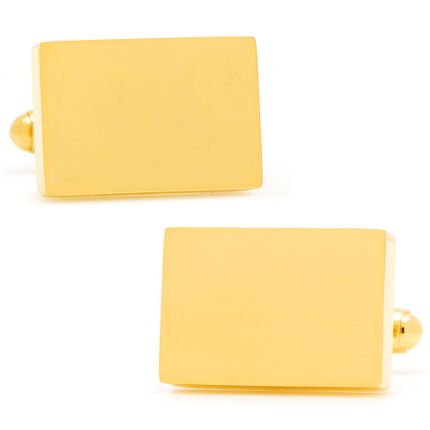Stainless Steel Gold Block Cufflinks