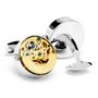 Stainless Steel Gold Kinetic Watch Movement Cufflinks