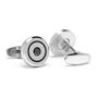 Stainless Steel Jet Crystal Bullseye Cufflinks