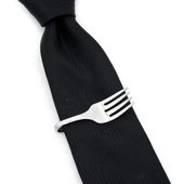 Stainless Steel Pebble Fork Tie Clip