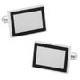 Stainless Steel Rectangle Engravable Framed Cufflinks
