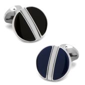 Stainless Steel Reversible Black and Navy Cufflinks