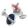 Stainless Steel Reversible Blue and Red Cufflinks