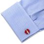 Stainless Steel Reversible Blue and Red Cufflinks
