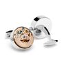 Stainless Steel Rose Gold Kinetic Watch Movement Cufflinks