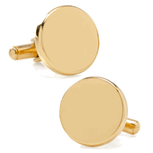 Stainless Steel Round Infinity Gold Engravable Cufflinks