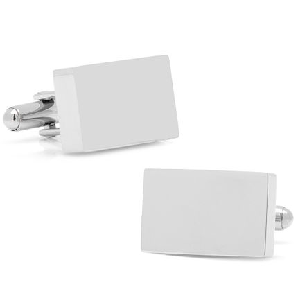 Stainless Steel Silver Block Cufflinks