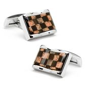Stainless Steel Waive Check Cufflinks