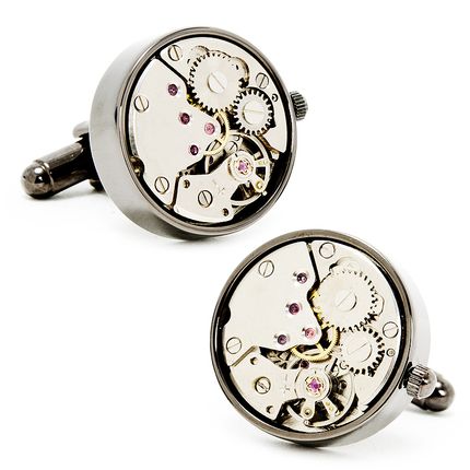 Steampunk Gunmetal Watch Movement Cufflinks