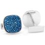 Sterling Blue Square Druzy Cufflinks-CLI-RR-498-BLU