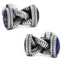 Sterling Braided Lapis Rope Cufflinks