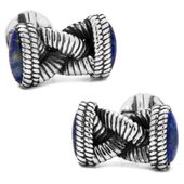 Sterling Braided Lapis Rope Cufflinks