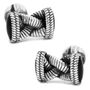 Sterling Braided Onyx Rope Cufflinks