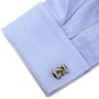 Sterling Braided Onyx Rope Cufflinks
