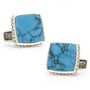 Sterling Classic Scaled Turquoise Cufflinks