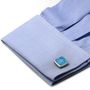 Sterling Classic Scaled Turquoise Cufflinks