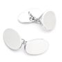 Sterling Double Sided Engravable Oval Chain Cufflinks