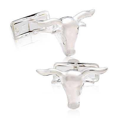 Sterling Longhorn Head Cufflinks
