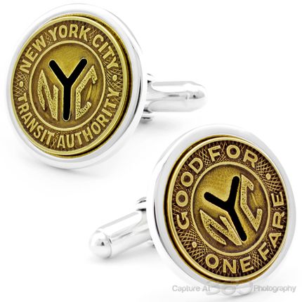 Sterling Ny Subway Token Cufflinks