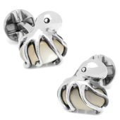 Sterling Octopus on Mother of Pearl Cufflinks