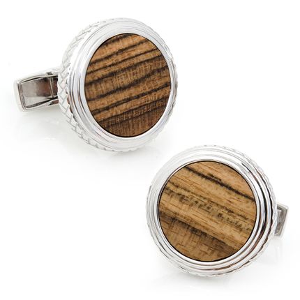 Sterling Opus Bocote Wood Cufflinks