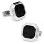 Sterling Opus Matte Black Hammered Center Cufflinks