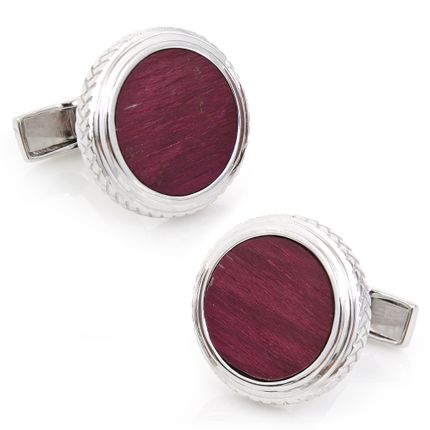 Sterling Opus Purpleheart Wood Cufflinks