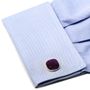 Sterling Red Square Druzy Cufflinks-CLI-RR-498-RED