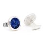 Sterling Round Lapis Opus Cufflinks