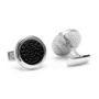 Sterling Round Matte Black Hammered Opus Cufflinks