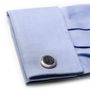 Sterling Round Matte Black Woven Opus Cufflinks