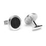 Sterling Round Matte Black Woven Opus Cufflinks