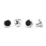 Sterling Round Matte Black Woven Opus Studs