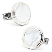 Sterling Round MOP Opus Cufflinks