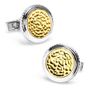 Sterling Round Two Tone Hammered Opus Cufflinks