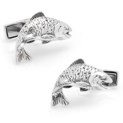 Sterling Salmon Cufflinks
