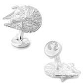 Sterling Silver 3D Millennium Falcon Cufflinks