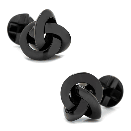 Sterling Silver Black Knot Cufflinks