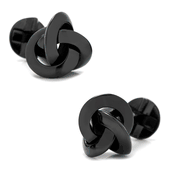 Sterling Silver Black Knot Cufflinks