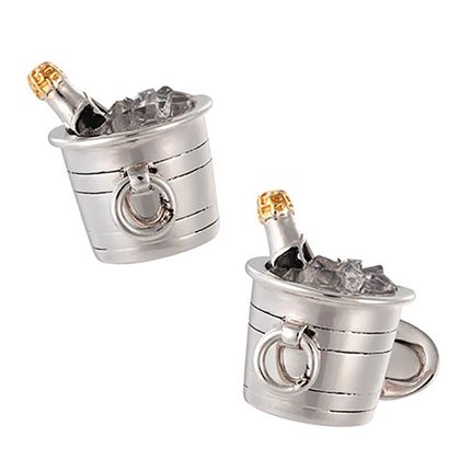 Sterling Silver Champagne Bucket Cufflinks