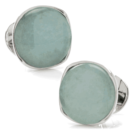 Sterling Silver Classic Formal Aventurine Cufflinks