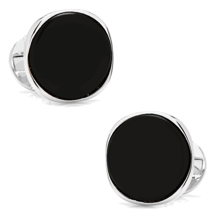 Sterling Silver Classic Formal Onyx Cufflinks