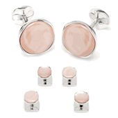 Sterling Silver Classic Formal Pink Mother of Pearl Stud Set