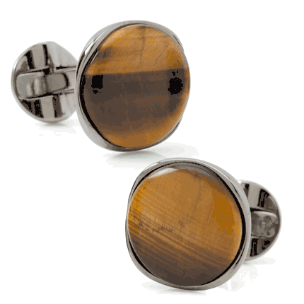 Sterling Silver Classic Formal Tigers Eye Cufflinks