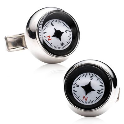 Sterling Silver Compass Cufflinks