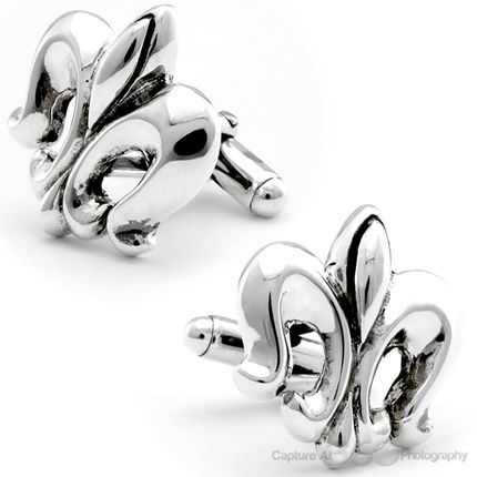 Sterling Silver Fleur Di Lis Cufflinks