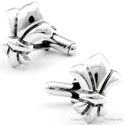 Sterling Silver Fleur Di Lis Emblematic Cufflinks